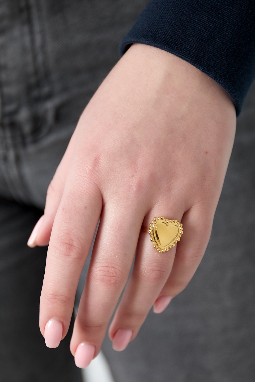 bubble heart ring